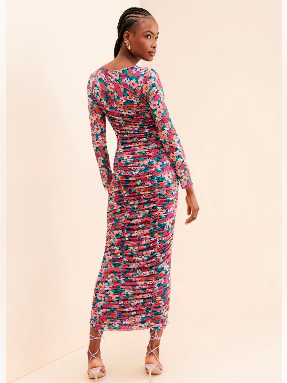 Charlie Holiday Valentina Ruched Long-Sleeve Maxi Dress - Picture 2 of 8